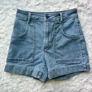 Madewell High-Rise Cuffed Denim Shorts in Medium to Light Wash, Size 24